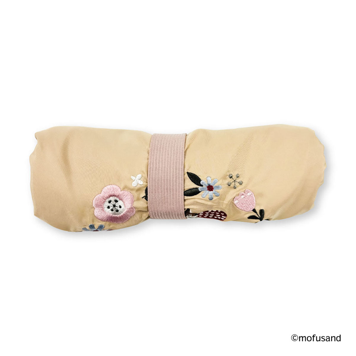 mofusand 刺繍エコバッグ ボタニカル(ベージュ・りすにゃん