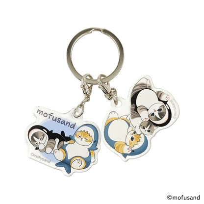 mofusand Double Acrylic Keychain Friendly Shark Meows Days (B)