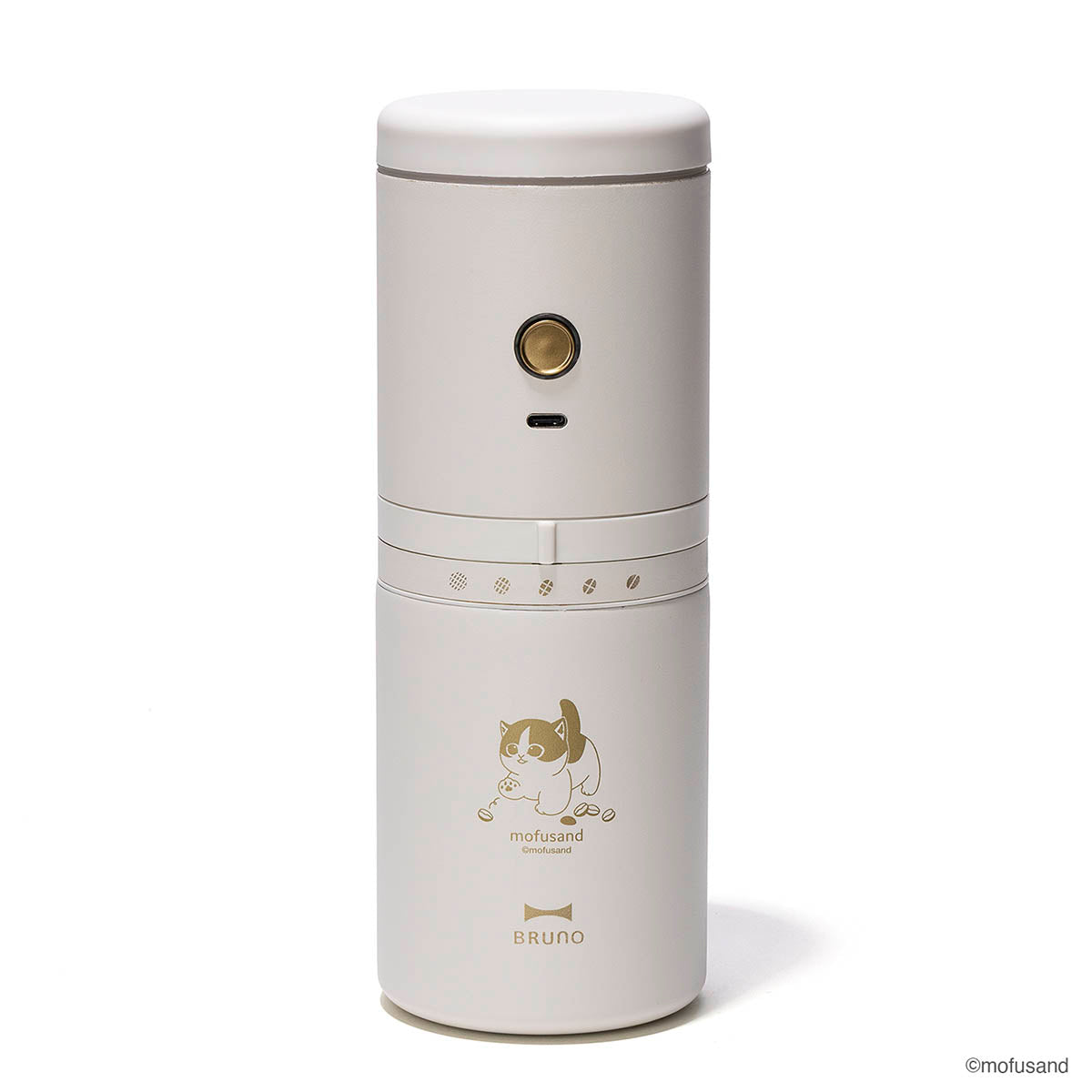 mofusand Personal Electric Coffee Grinder & Brewer (White)