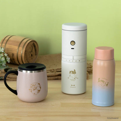 mofusand Personal Electric Coffee Grinder & Brewer (White)