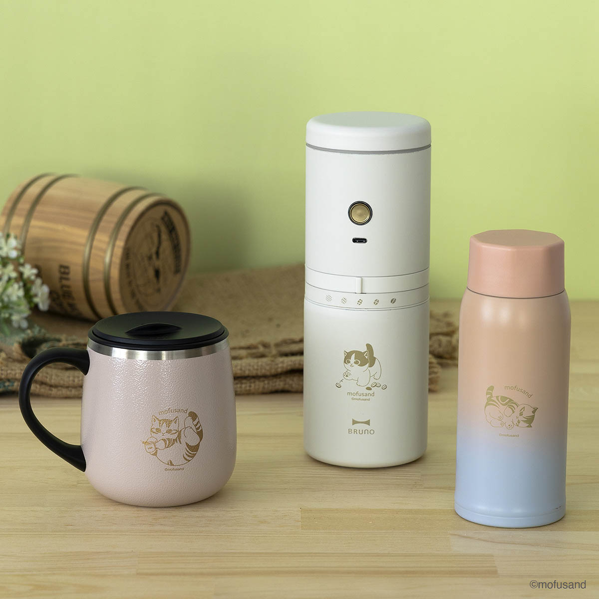 mofusand Stainless Mug with Lid SHORT (Pink)