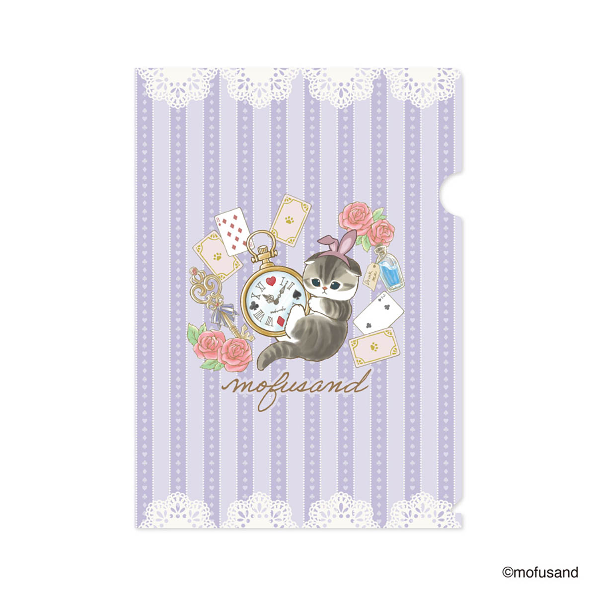 mofusand A4 資料夾 茶會(紫色)