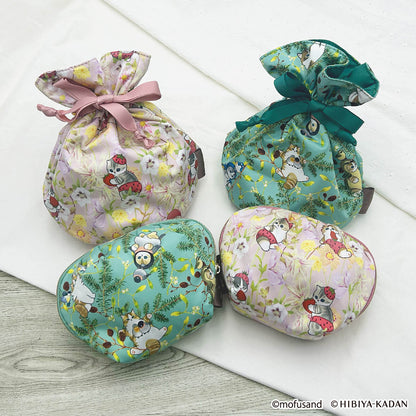 mofusand × 日比谷花坛 束口袋(粉色)