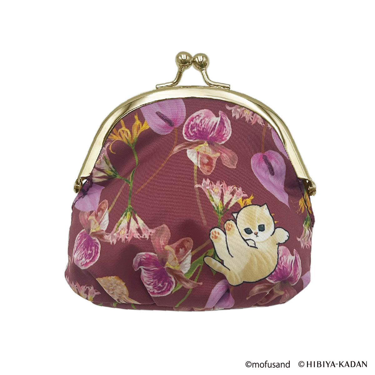 mofusand×日比谷花壇 ふんわりがま口ポーチ(レッド) | mofusand