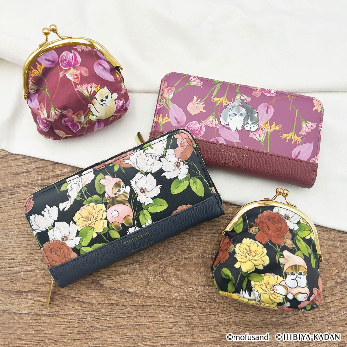 mofusand×日比谷花壇 長財布(ブラック) | mofusandもふもふマーケット