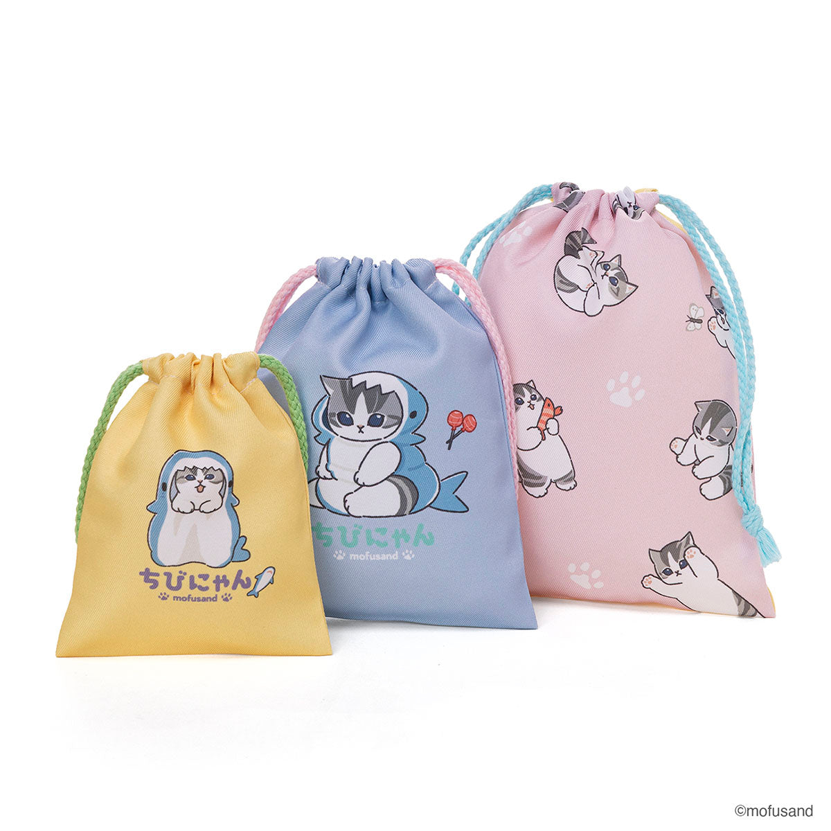 ちびにゃんページです mofusand 3P巾着 ちびにゃん | mofusandもふもふマーケット