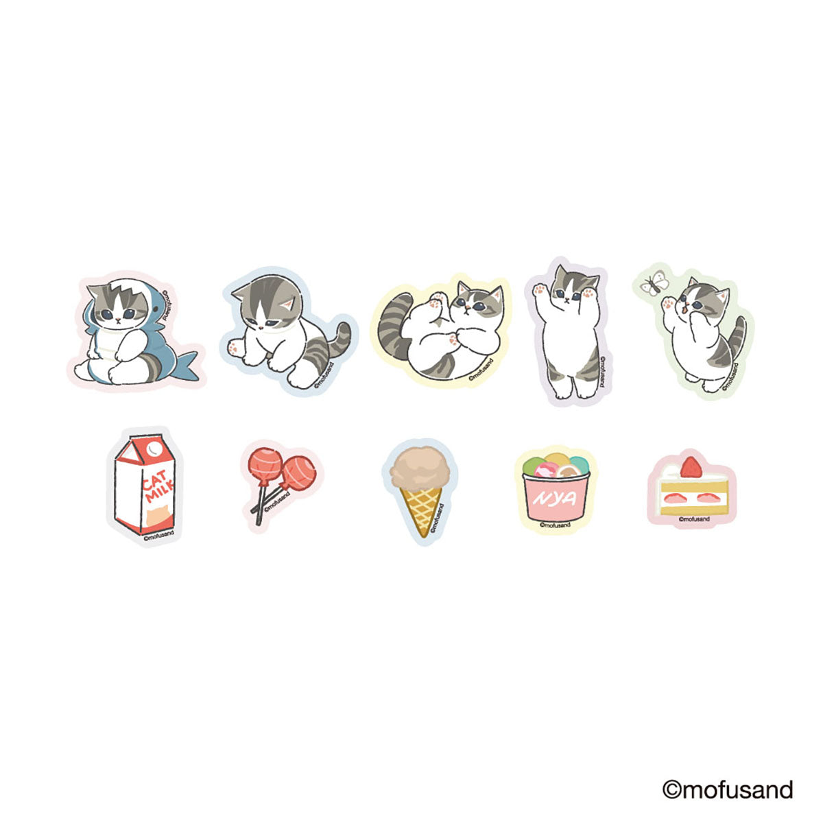 mofusand Flake Stickers Little Meow (Sitting)