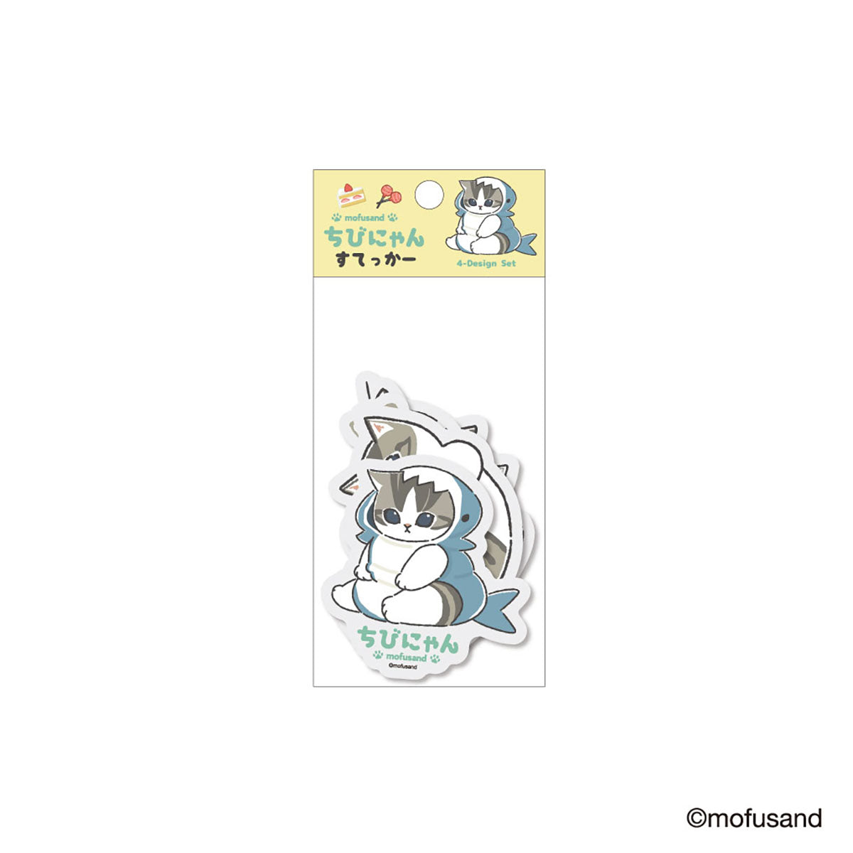 mofusand 4-Piece Sticker Set Little Meow (Sitting)