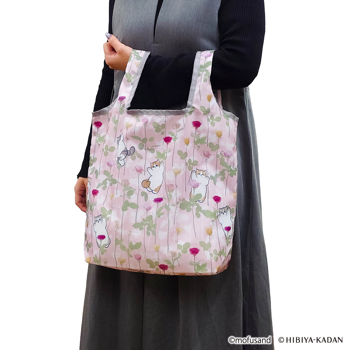 mofusand × HIBIYA-KADAN Pocket-in Eco Bag (Rose)