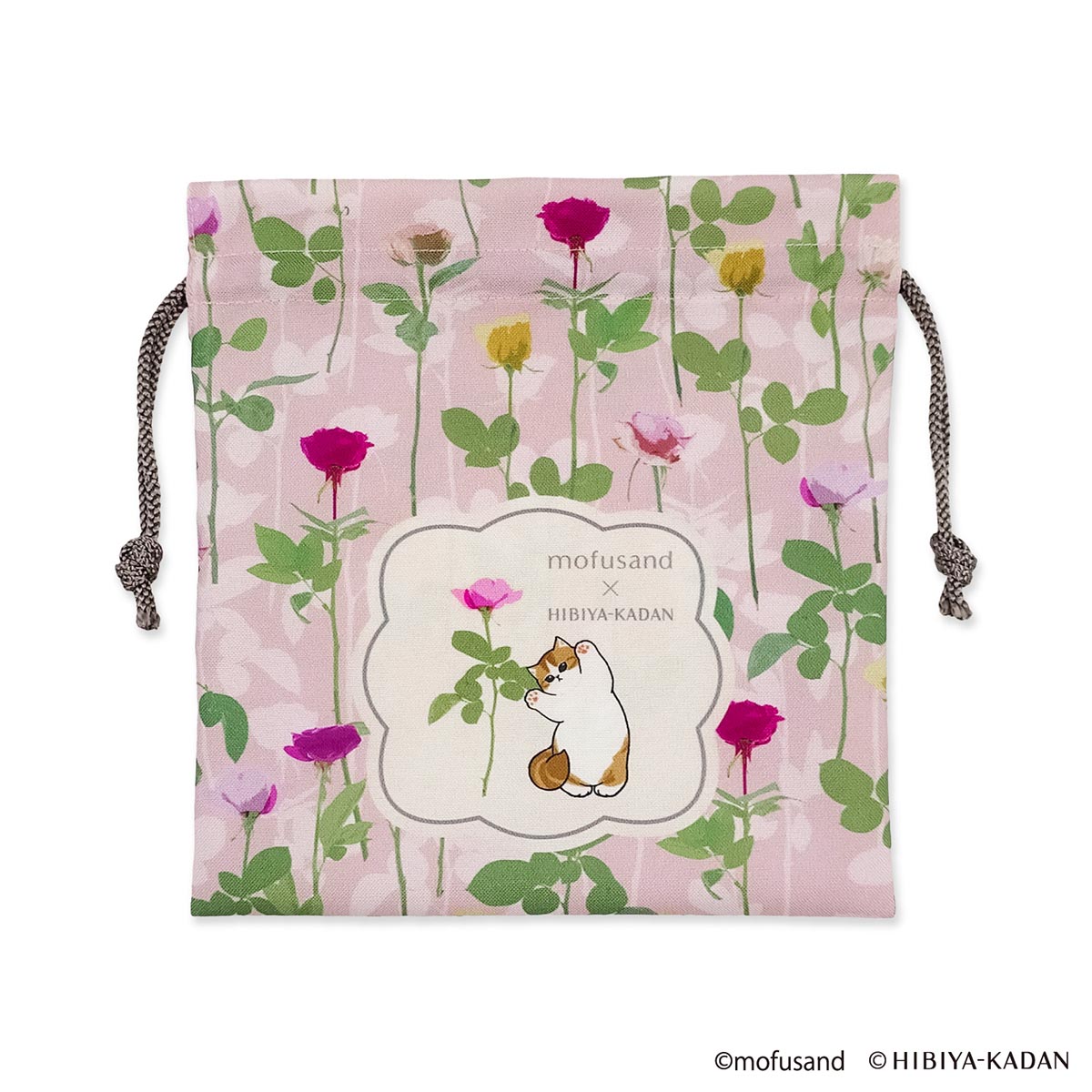 mofusand × HIBIYA-KADAN 복주머니 M (장미)