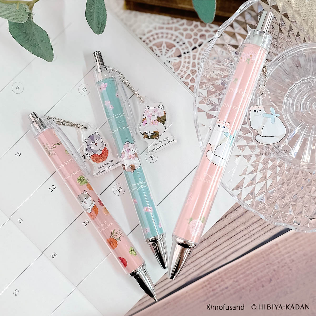 mofusand×日比谷花壇 チャーム付きボールペン(バラ) | mofusand