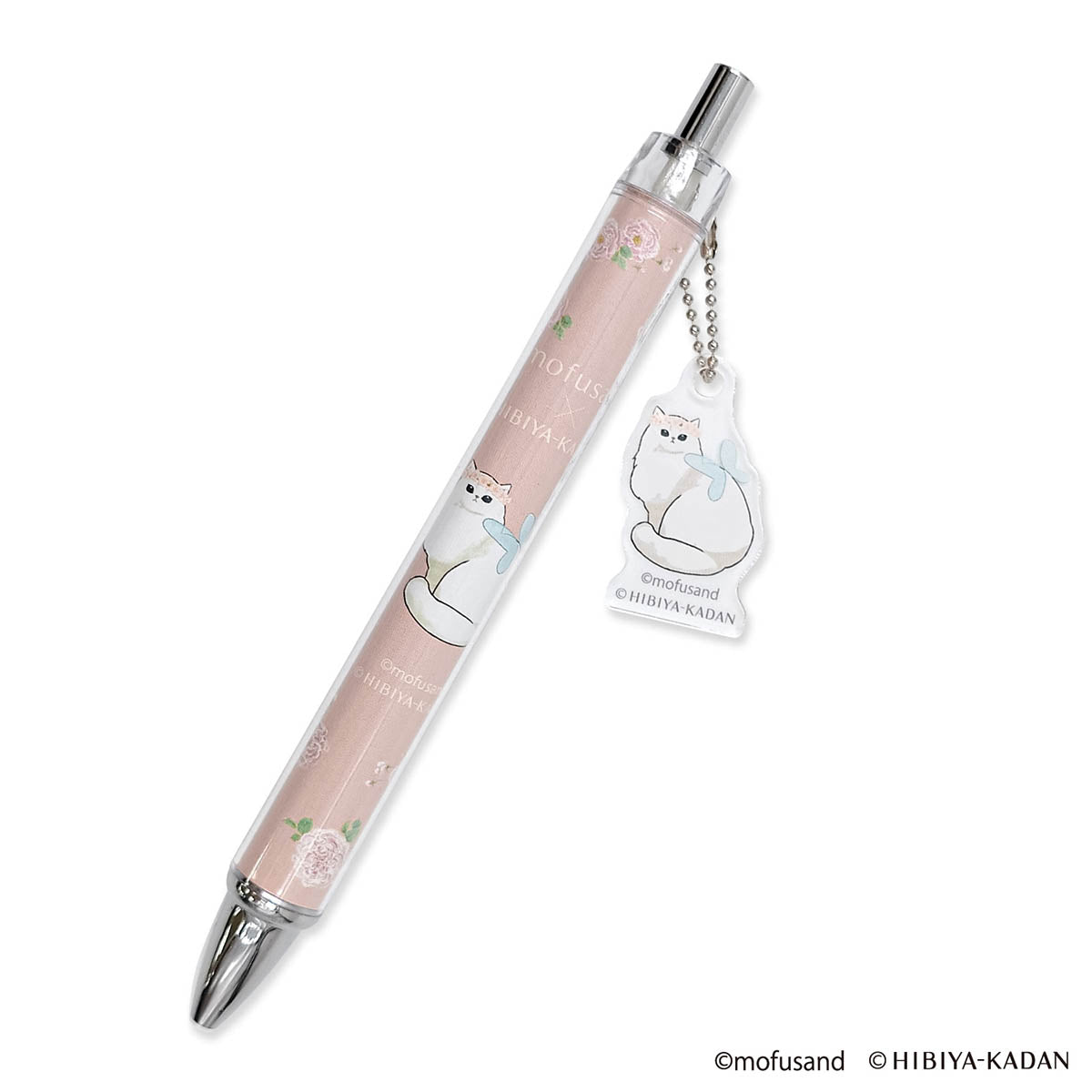 mofusand × HIBIYA-KADAN Ballpoint Pen with Charm (Rose)