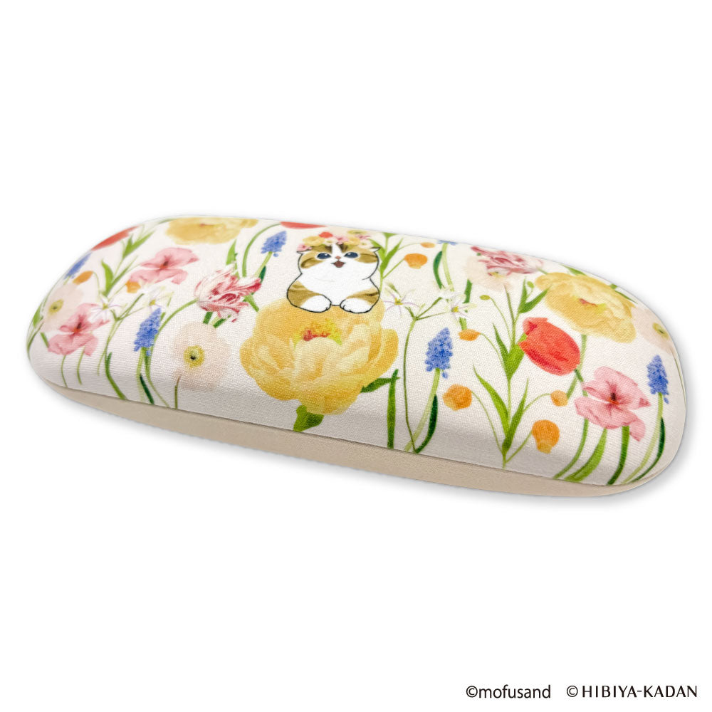 花柄ベージュメガネケース トールペイント mofusand×日比谷花壇 メガネケース(ベージュ) | mofusandもふもふ
