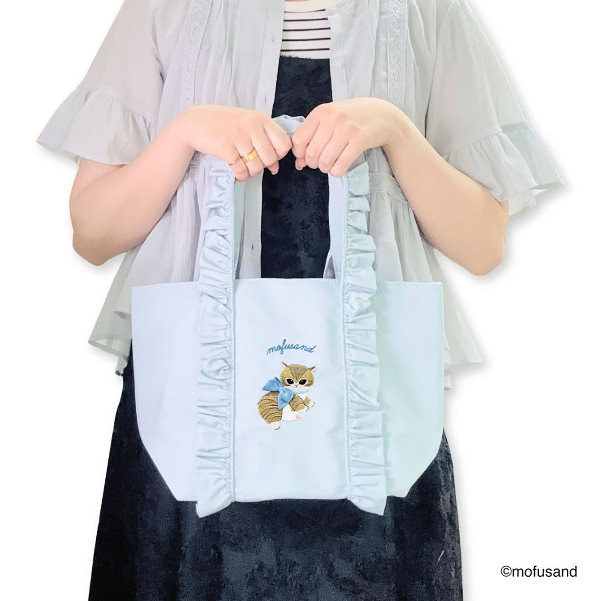 mofusand 프릴 미니 토트백 (블루)