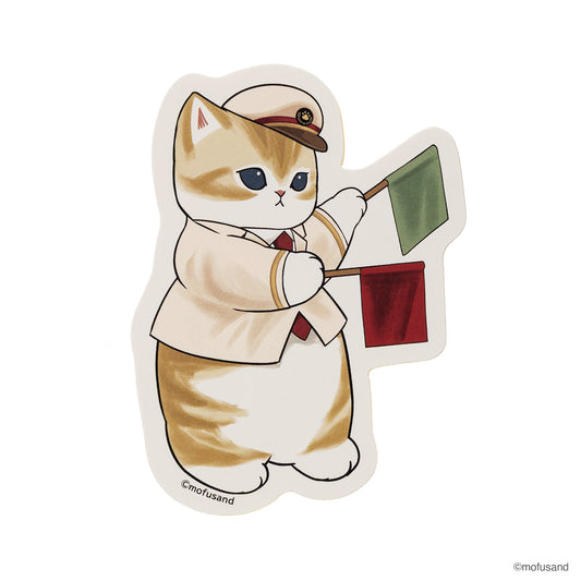 mofusand Die-Cut Sticker (Stationmaster Flag)
