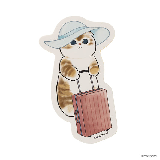 mofusand Die-Cut Sticker (Pink Suitcase)