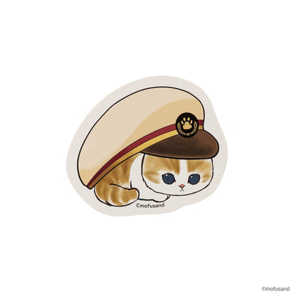 mofusand Die-Cut Sticker (Brown Cat in a Hat)