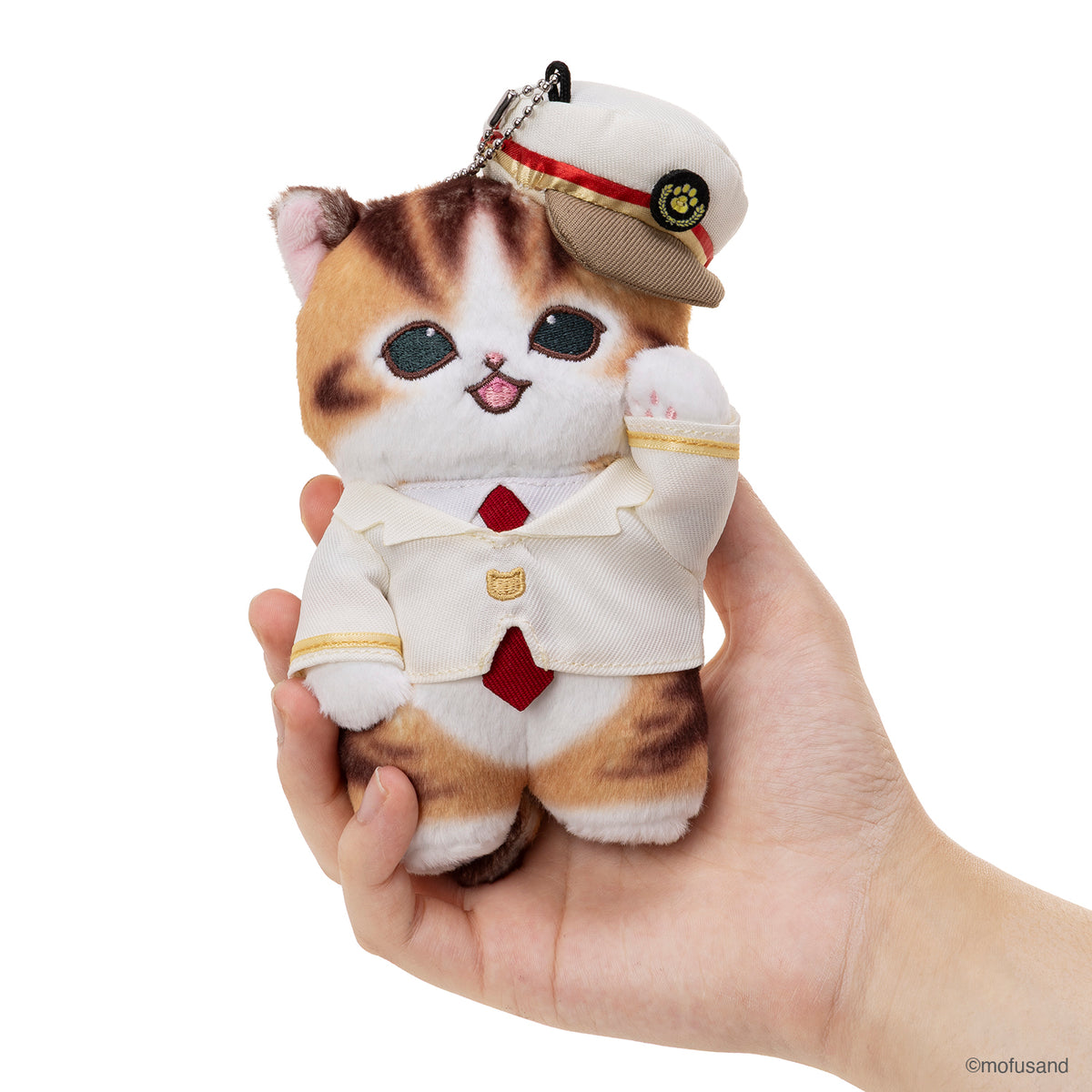 mofusand 駅長にゃんマスコット(ホワイト)