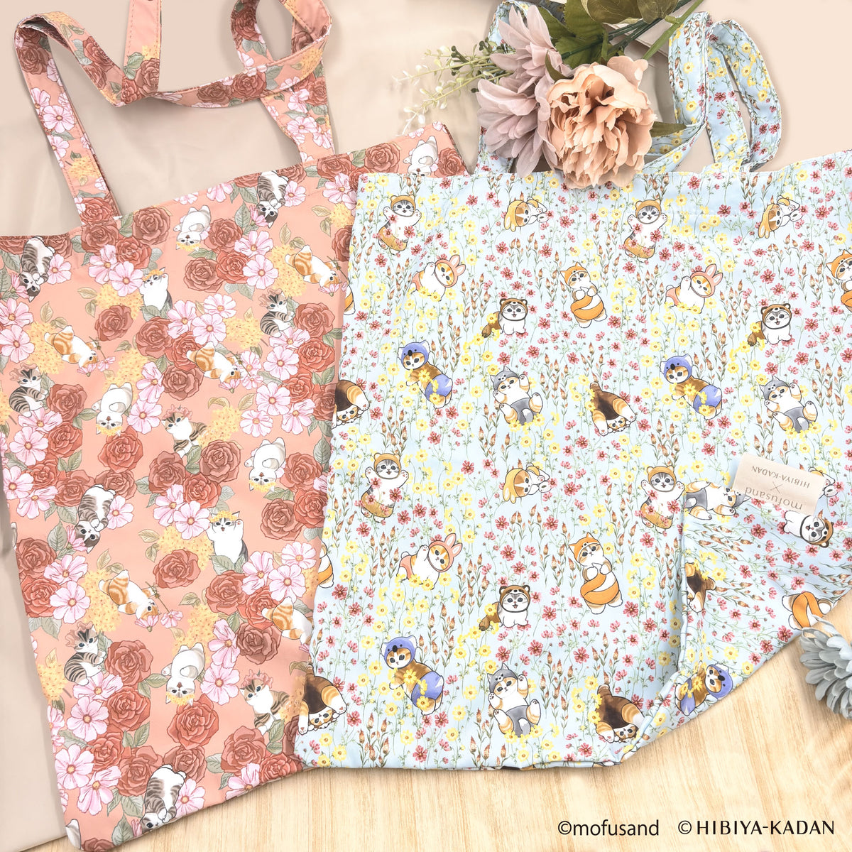 mofusand × HIBIYA-KADAN Tote Bag (Pink)