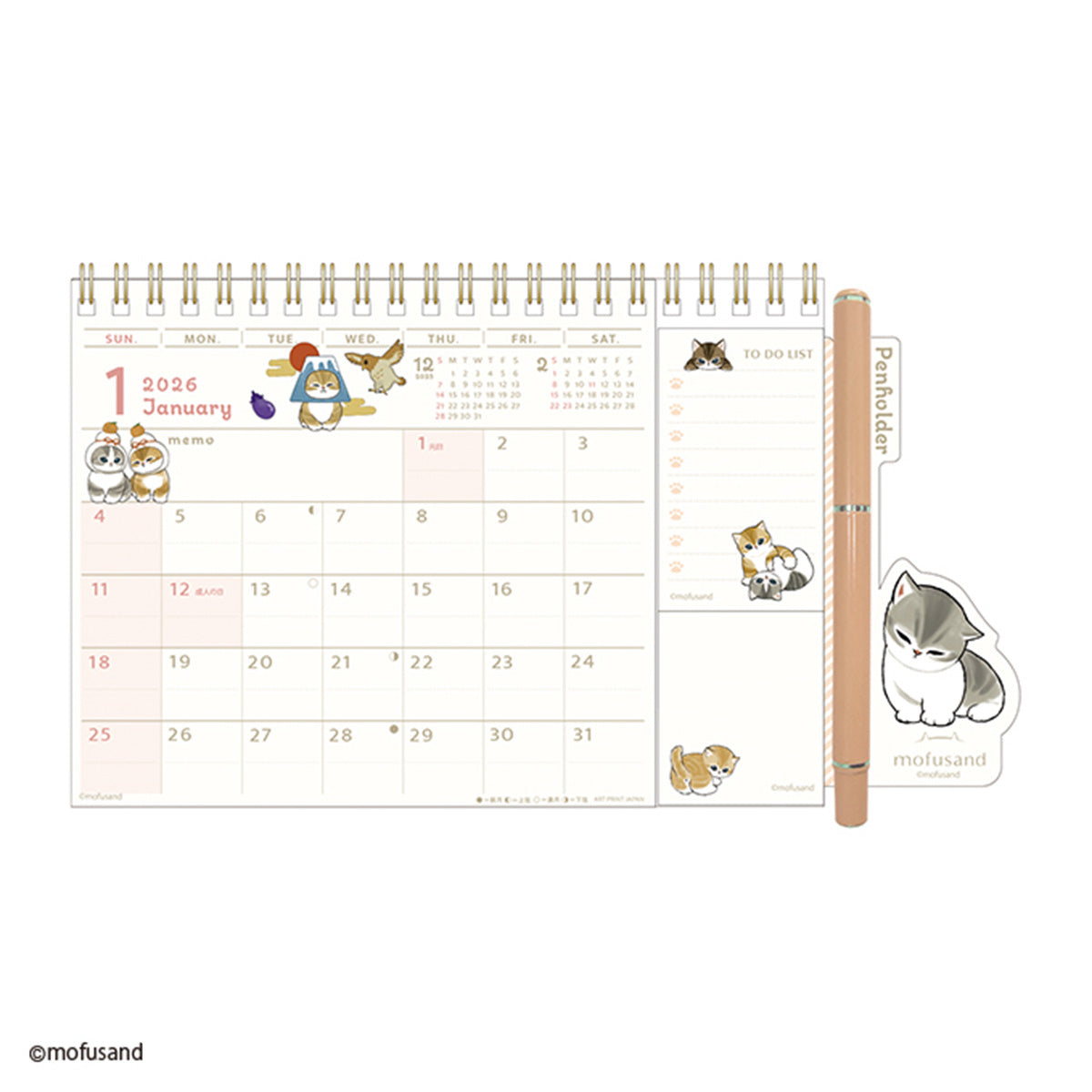 mofusand Peek-a-boo Schedule Calendar 2026