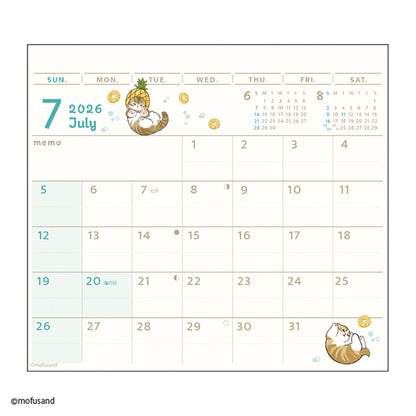 mofusand Peek-a-boo Schedule Calendar 2026