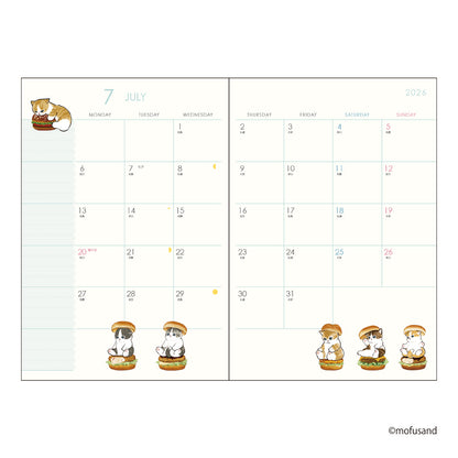 mofusand A6 Monthly Planner 2026(Spring Rider Meow)