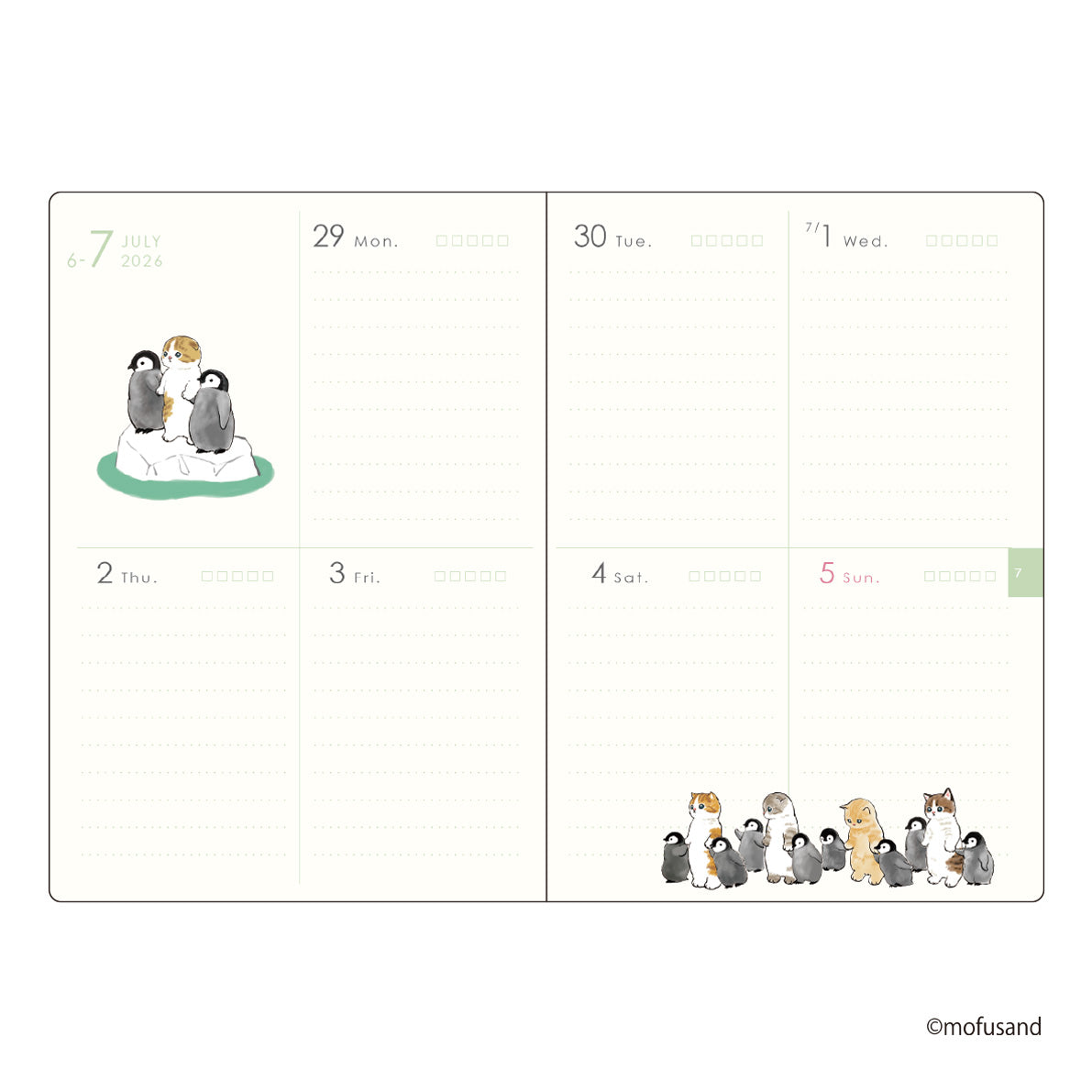 mofusand B6 Weekly Block Planner 2026(Penguin Meow)