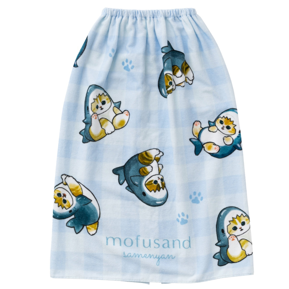 mofusand Wrap Towel 80cm (Shark Meow - Blue)