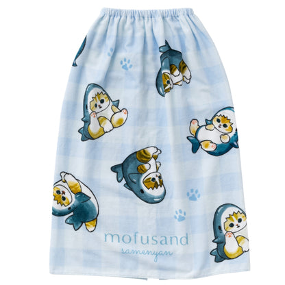mofusand Wrap Towel 80cm (Shark Meow - Blue)
