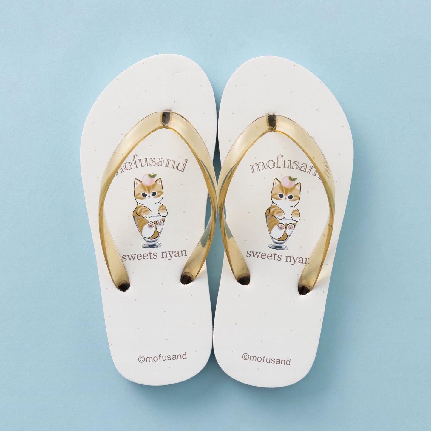 mofusand ビーチサンダル フラット(スイーツにゃん・ベージュ)