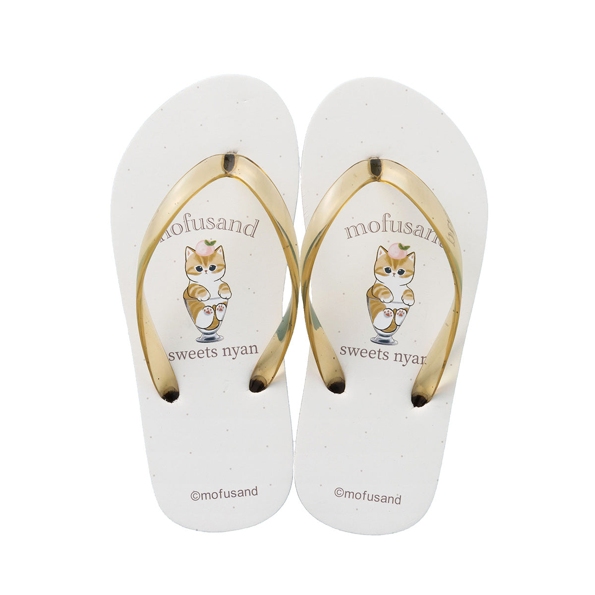 mofusand ビーチサンダル フラット(スイーツにゃん・ベージュ)