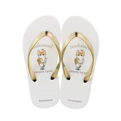 mofusand ビーチサンダル フラット(スイーツにゃん・ベージュ)