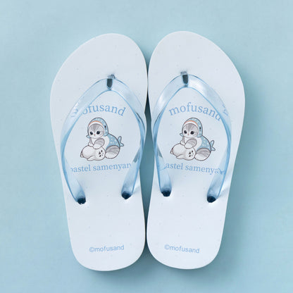 mofusand 人字拖（粉彩鲨鱼猫・浅蓝）
