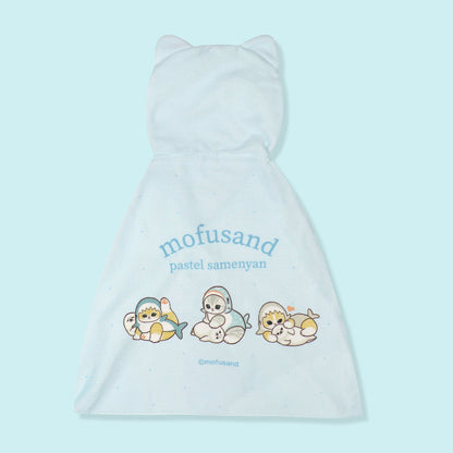 mofusand フードタオル(パステルサメにゃん・ブルー)
