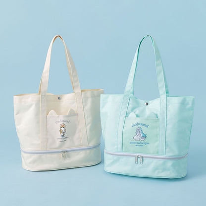mofusand 双层底托特包（粉彩鲨鱼猫・蓝色）