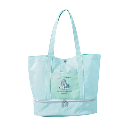 mofusand 双层底托特包（粉彩鲨鱼猫・蓝色）