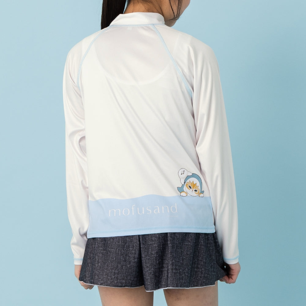 mofusand 女童大码防晒衣（粉彩鲨鱼猫・蓝色）