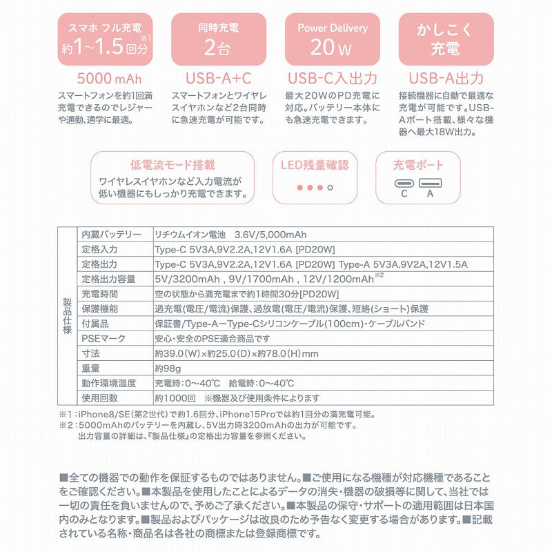 mofusand 5000mAH/20W 모바일 배터리 (Nyanko Charger)