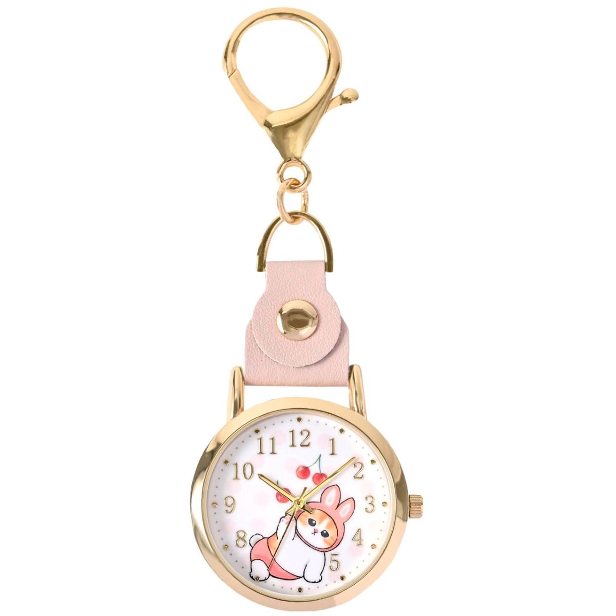 mofusand 水彩圓點鑰匙扣便攜錶(兔仔貓)