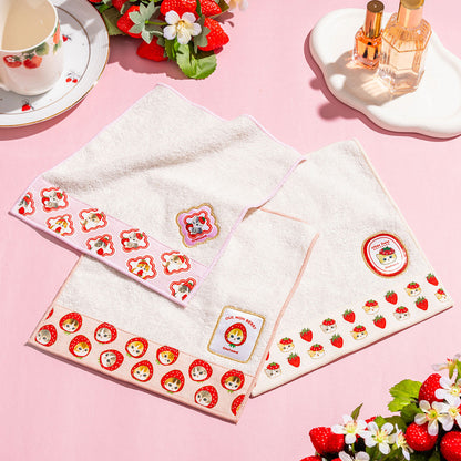 mofusand MERCI STRAWBERRY Hand Towel (Rhombus)