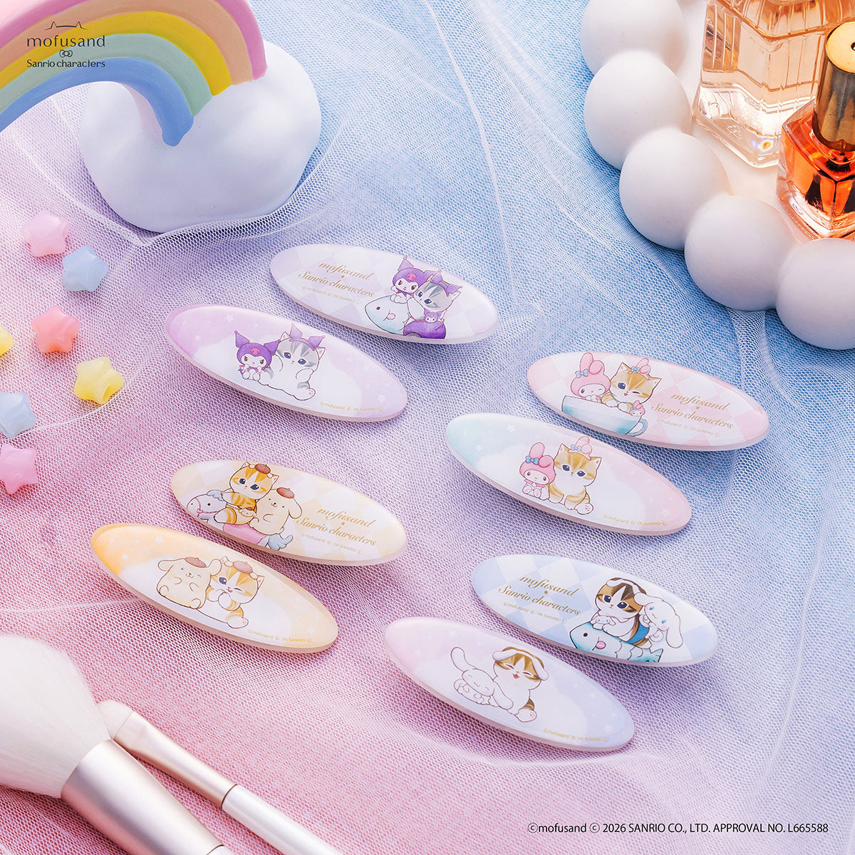 mofusand×サンリオキャラクターズ オーバル2個セットクリップ(シナモロール)