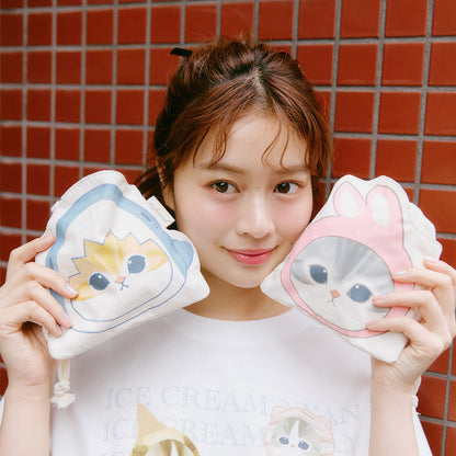 mofusand 造型束口袋 鲨鱼猫 原色