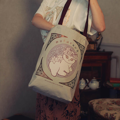 mofusand Art Nouveau Style Tote Bag Lily (Dusty Pink)
