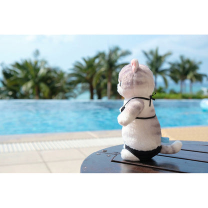 mofusand ぽてぽて水着にゃんこ ぬいぐるみ(黒)