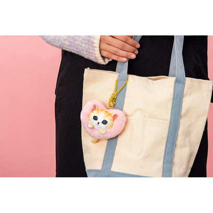 mofusand 蓬鬆愛心貓吊飾（粉色）