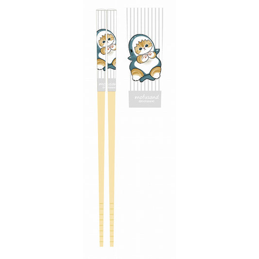 mofusand Bamboo safety chopsticks (shark Nyan white)