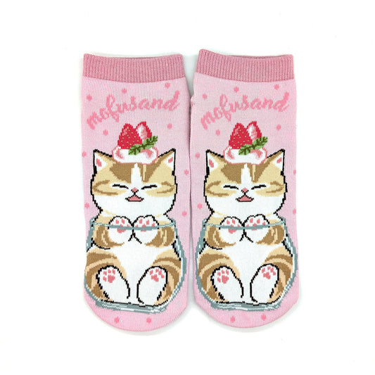 mofusand Front Socks (Strawberry Parfait)