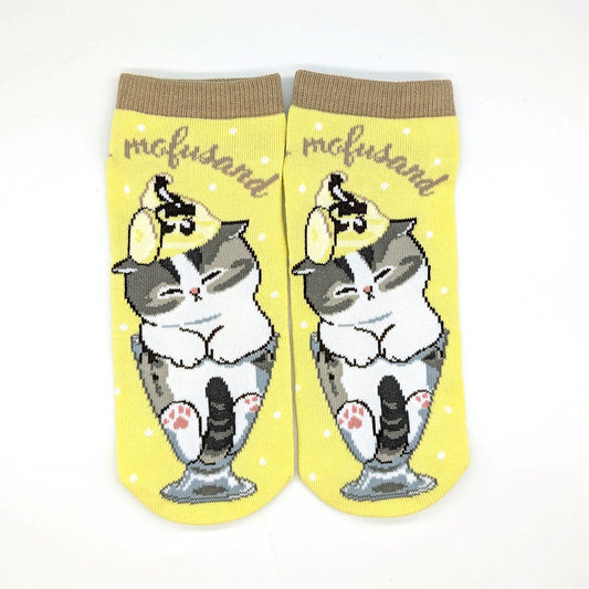 mofusand Front Socks (Chocolate Banana Parfait)