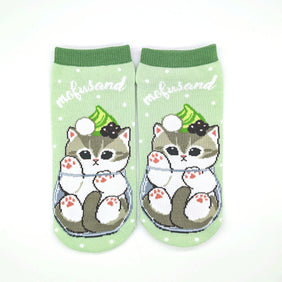 mofusand フロントソックス(抹茶パフェ)