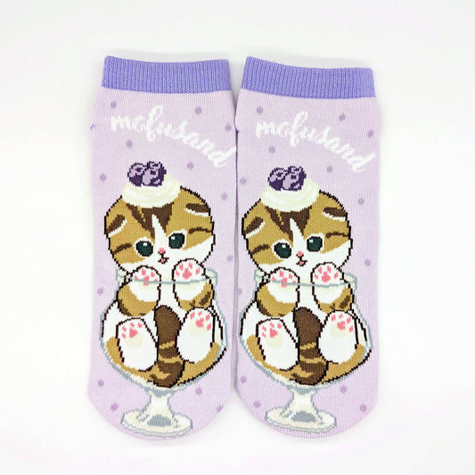 mofusand Front Socks (Blueberry Parfait)